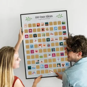Custom 100 Date Night Ideas Scratch-Off Poster for Couples