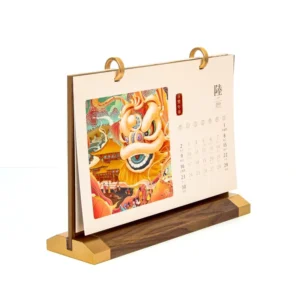 Custom 12-Month Table Calendar, Full-Color Art Paper, Flip Stand, Monthly