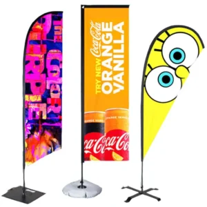 Custom 2m 3m 4m Feather Teardrop Beach Flag Kit with Base and Stand
