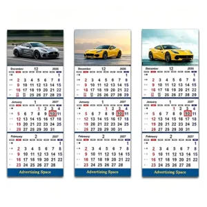 Custom 3-Month Tri-Fold Wall Calendar with Business Logo Printing