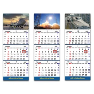 Custom 3-Month Wall Calendar with Logo for Corporate and Business Use