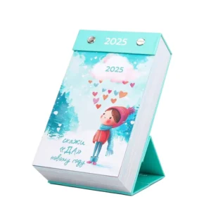 Custom 365 Day Desk Calendar Planner Loose Leaf Binding Paper Advent Calendar Box with Clock Low MOQ Printing