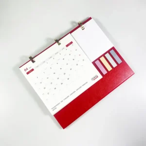 Custom 365 Day Spiral Monthly Undated Self Care Desk Calendar Stand Flip Table Design in CMYK
