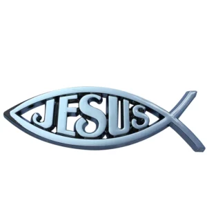 Custom 3D Christian Fish ABS Acrylic Car Sticker Decal for Trucks and Sedans, UV Proof Waterproof