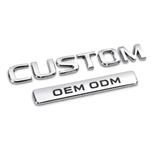 Custom 3D Chrome ABS Plastic Car Emblem Badge Sticker with Adhesive for Trunk