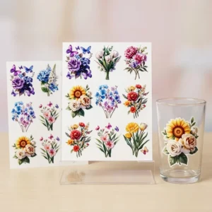 Custom 3D Colorful UV Metallic Eco Friendly Waterproof Self Adhesive PET Resin Decorative Stickers