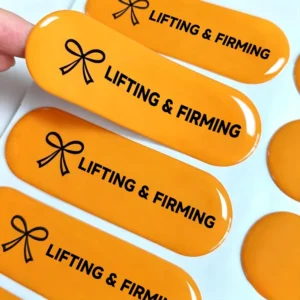 Custom 3D Crystal Clear Resin Epoxy Dome Labels for Packaging, Multiple Sizes, Custom Shapes