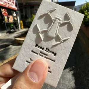Custom 3D Embossed Business Card Cotton Paper Kraft Paper Offset Paper Cardboard
