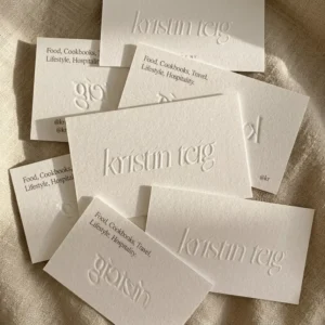 Custom 3D Embossed Debossed Logo Business Cards, Thank You Cards, and Stickers