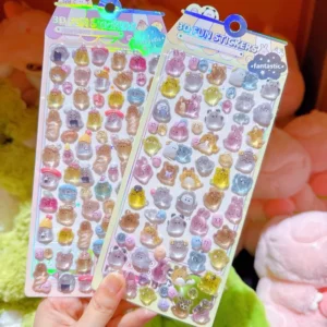 Custom 3D Embossed Fun Stickers Cute Design PVC Stickers with Self adhesive at Back