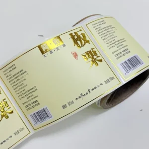 Custom 3D Embossed Gold Foil Art Paper Wine Label Stickers, Oil-Proof, UV, Hot-Stamped, Eco-Friendly