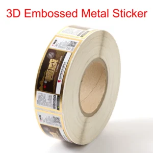 Custom 3D Embossed Metal Labels for Bottle Packaging