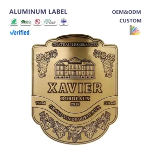 Custom 3D Embossed Metal Sticker Label for Perfume Bottle Packaging