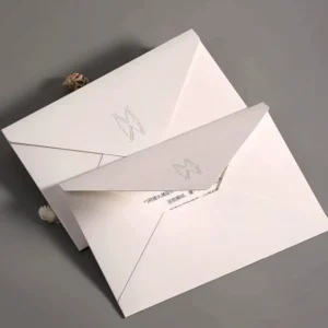 Custom 3D Embossed White Paper Envelope with Gift Thank You Card