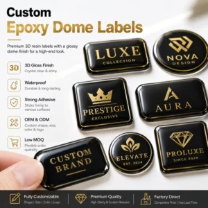 Custom 3D Epoxy Dome Waterproof Self-Adhesive Resin Logo Labels for Equipment and Packaging