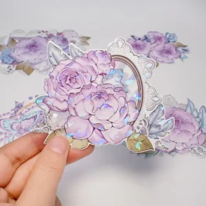 Custom 3D Holographic Foil Vinyl Stickers for Scrapbook Journaling