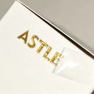 Custom 3D Logo Metal Transfer Stickers with Gold Foil, UV Adhesive, and Waterproof Finish