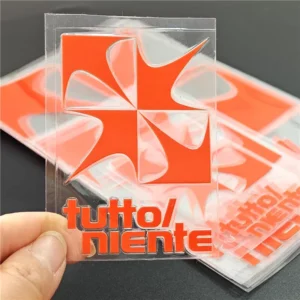 Custom 3D Logo Multiple-Use Waterproof Permanent Self-Adhesive Packaging Labels UV-Printed Vinyl Cold Transfer Stickers