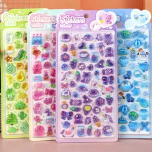 Custom 3D PVC Stereo Relief Kawaii Decorative Stickers Puffy Bubble Bonbon Drop Stickers for Phone Case Notebook Scrapbooks