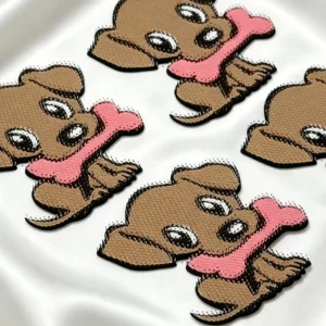 Custom 3D Raised Silicone Heat Transfer Label with Brush-Dot Texture for Clothing, Apparel, and Bags