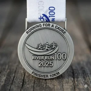 Custom 3D Relief Sports Award Medal with Custom Ribbon for Marathon Finishers and Running Races