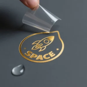 Custom 3D Transfer Stickers with Gold Foil Metal Logos, Waterproof