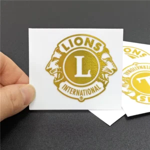 Custom 3D UV Color Printed Self-Adhesive Gold Waterproof Logo Labels