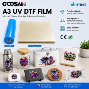Custom 3D UV DTF Sticker A/B Transfer Paper, A3 AB PET Film Print Sheet for Multifunction Printer