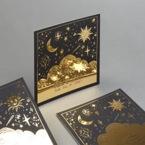 Custom 3D Varnish Embossed Foil Wedding Invitation and Greeting Card Printing Service