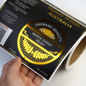 Custom 3D Varnish Spot UV Packaging Labels Printed Honey Raised Logo Stickers Seasoning Jam Labels for Food Jar Bottle