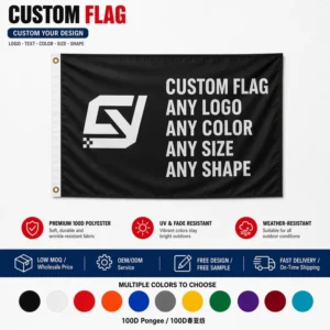 Custom 3×5 ft Team Flag with Logo, Digital Printing