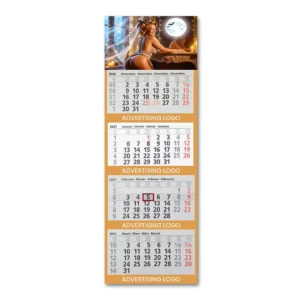 Custom 4 Fold Layers Wall Calendar 4 Months Halloween Calendar with Logo Space for Holiday Gifts