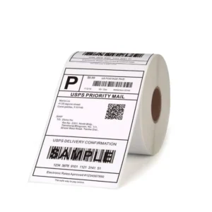 Custom 4×6 Thermal Waterproof Barcode Stickers Adhesive Fanfold Direct Thermal Shipping Labels