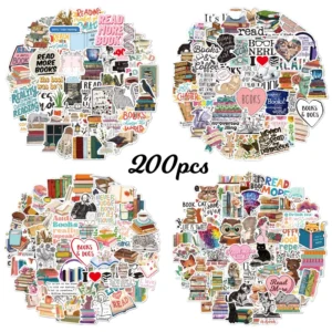 Custom 50PCS PVC Removable Waterproof Cartoon Stickers for Laptops, Notebooks, Books, Stationery