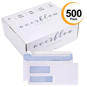 Custom #8/#9/#10 Security White Paper Envelopes with Peel-and-Seal Closure and Clear Window