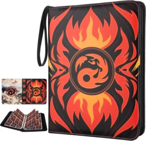 Custom 9 Pocket Full Art Trading Card Binder PU Material Zipper Closure Fits 720 Cards with 40 Removable Sleeves