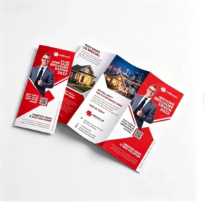 Custom A4 A5 Trifold Flyer Leaflet Brochure Printing for Marketing and Promotion