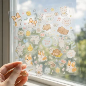 Custom A4/A5 Waterproof UV-Resistant Self-Adhesive Die-Cut Transparent Sticker Printing with Custom Shapes