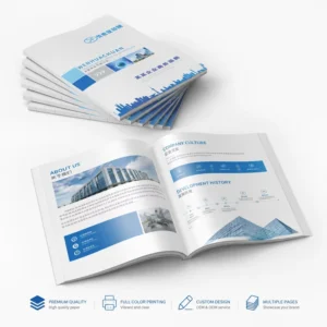 Custom A4 Offset Printed Company Profile Brochure and Business Catalog Booklet Design Service with Kraft Paper