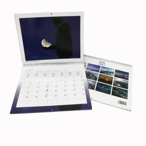Custom A4 Spiral-Bound 3-Month Landscape Paper Wall Planner Calendar
