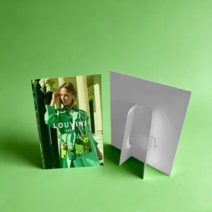 Custom A4 Tabletop Sign Poster Display Stand PVC Foam Board with Paper Easel Back for Tradeshow Counters