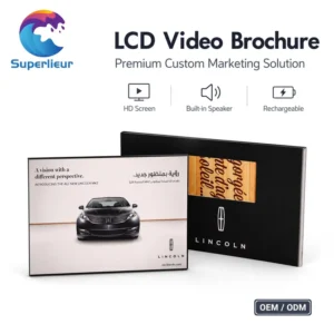 Custom A5 4.3-inch IPS HD LCD Softcover Magnetic Auto-Play Business Video Brochure Mailer
