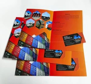 Custom A5 CMYK Offset Printed Tri-Fold Flyer Brochure Film Lamination Art Paper