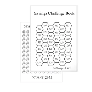 Custom A5 Cash Savings Challenge Book, Plastic Envelopes, Stickers, Cards, Cardboard, Offset Printing, Spiral Binding