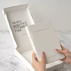 Custom A5 Kraft Paper Gift Box Set with PU Leather Cover Wedding Planner Journal