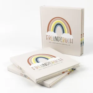 Custom A5 Rainbow Kids Friendship Book Lay-Flat Laminated Hardcover Sewing-Bound Children Memory Journal Bible Verses