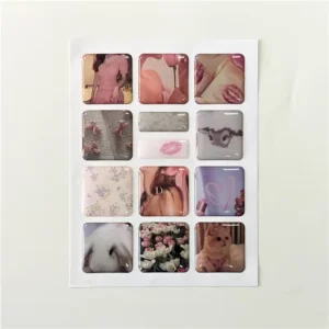Custom A6 A5 3D Epoxy Resin Phone Case Drop Gel Dome Labels Waterproof Kiss-Cut Doming Sticker Sheets