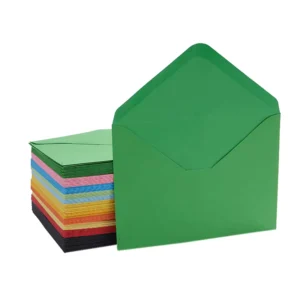 Custom A7 Green Gift Paper Envelopes for Greeting Cards and Invitations