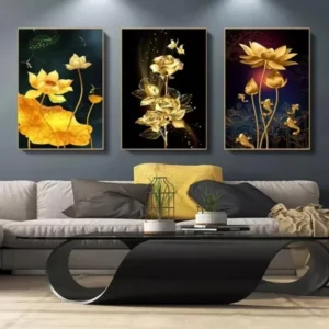 Custom Abstract Flowers Canvas Wall Art Print for Living Room