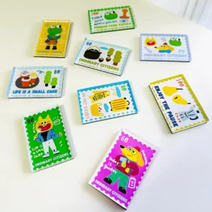 Custom Acrylic Square Brick Magnetic Sheet Transparent Refrigerator Magnets for Kitchen Creative Animation Magnet